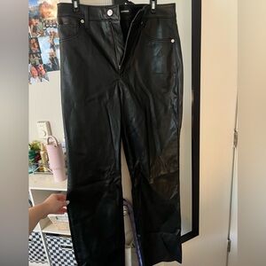 Express Straight Leather Pants